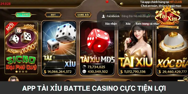 App tài xỉu Battle Casino cực tiện lợi