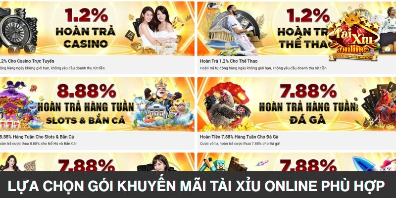 Lựa chọn gói khuyến mãi tài xỉu online phù hợp với bản thân
