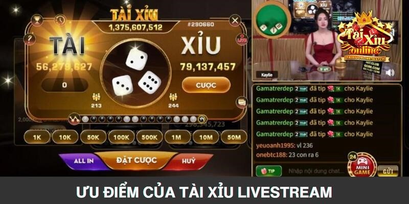 Điểm thu hút người chơi của tài xỉu livestream